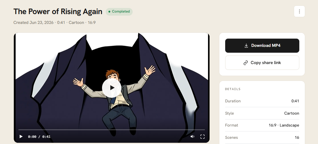 Export a finished, publish-ready video